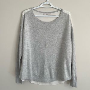 Loft Lightweight Sweater - Gray & White